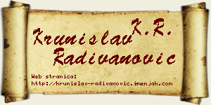 Krunislav Radivanović vizit kartica